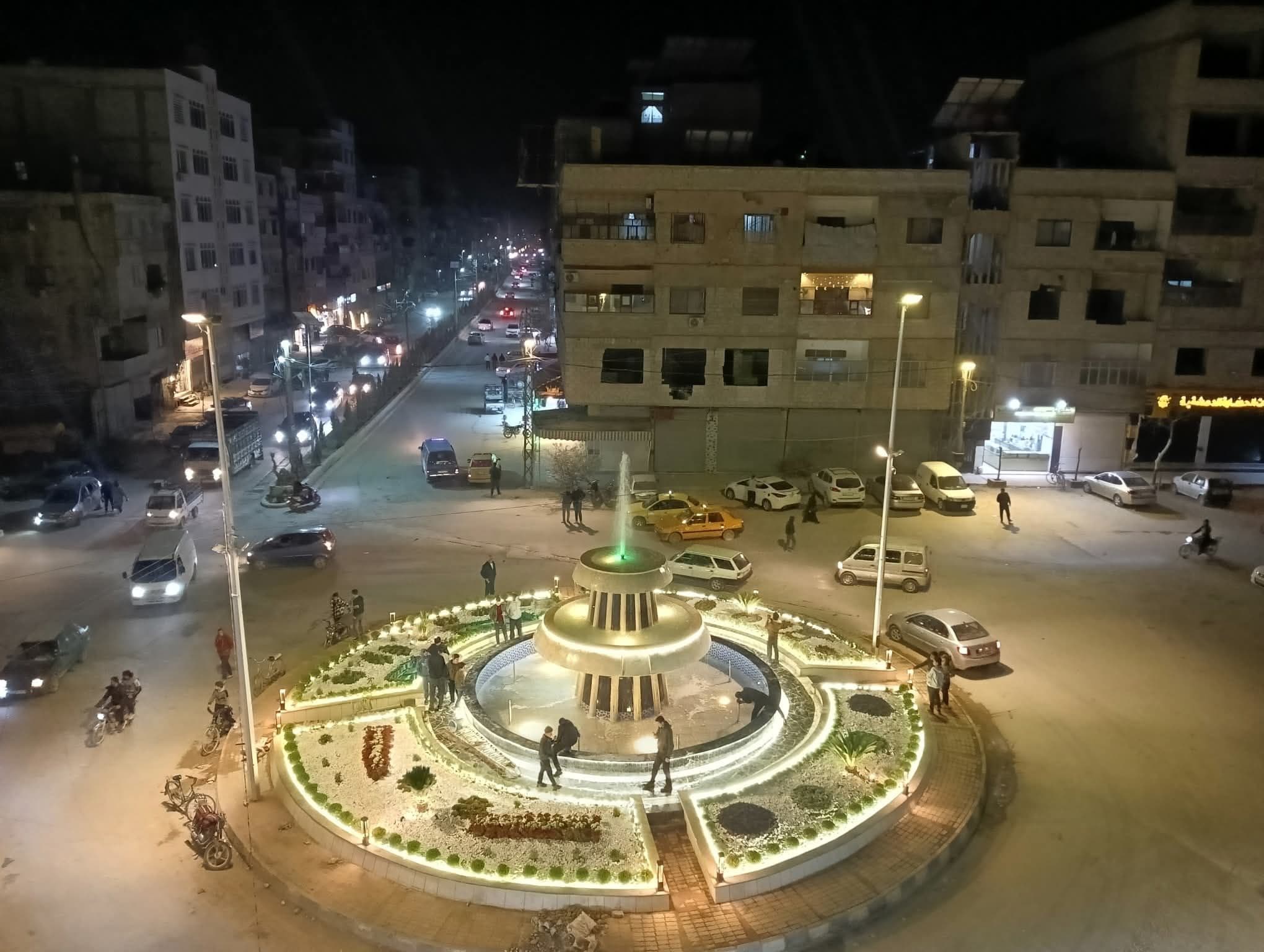 ترميم دوار ساحة مدينة عربين(المحطة) تجميل وتزيين